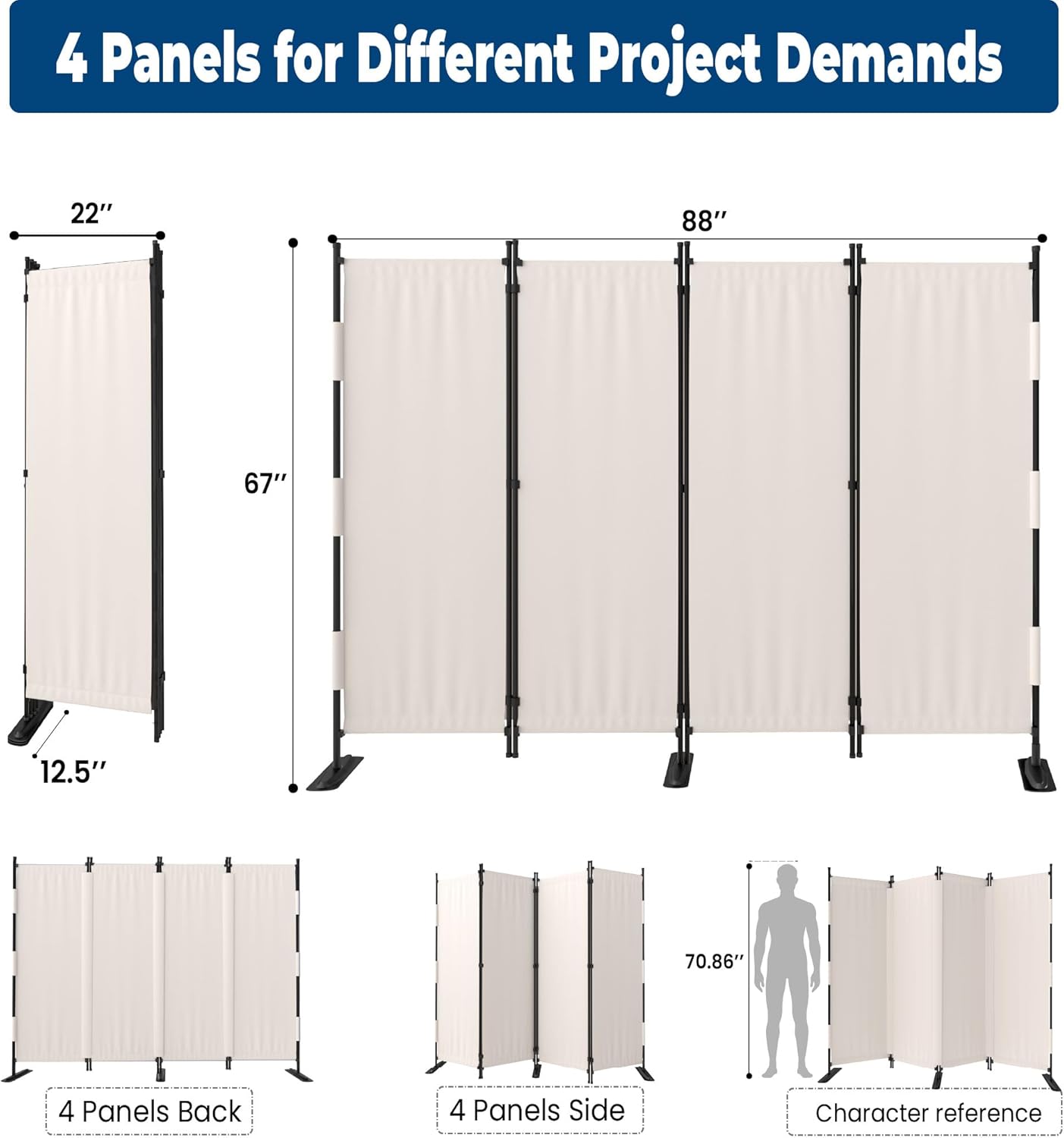 🪵✨ Folding Room Divider Screen 🌿 Privacy Partition Panel 🏡💫