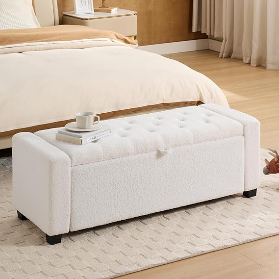 🪑 Round Storage Ottoman 🗄️ | Cozy Seat & Hidden Space 🌟 | Living Room Essential ✨