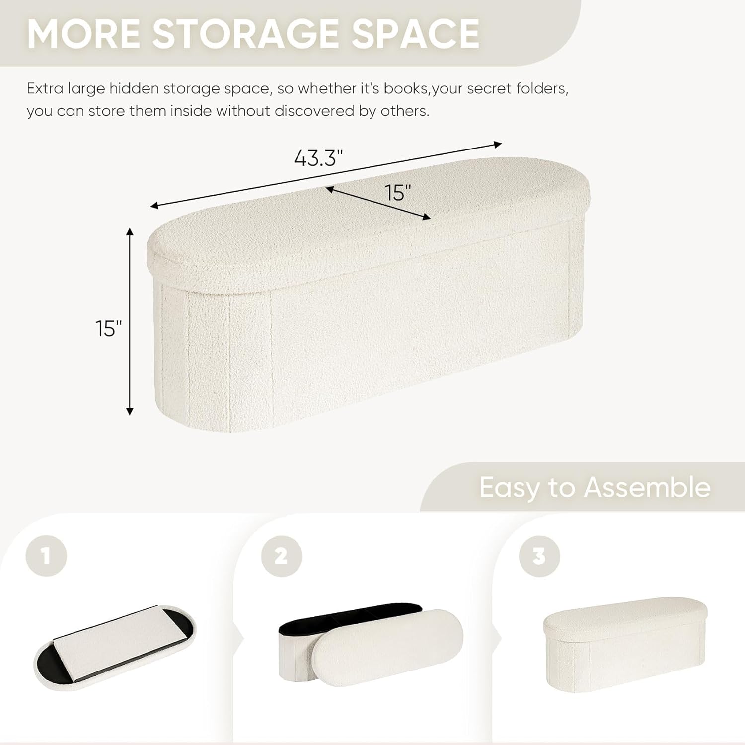 🟤✨ Foldable Storage Ottoman 🪑 Multifunctional Seat & Organizer 🏡💫
