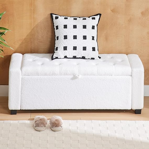 🪑 Round Storage Ottoman 🗄️ | Cozy Seat & Hidden Space 🌟 | Living Room Essential ✨