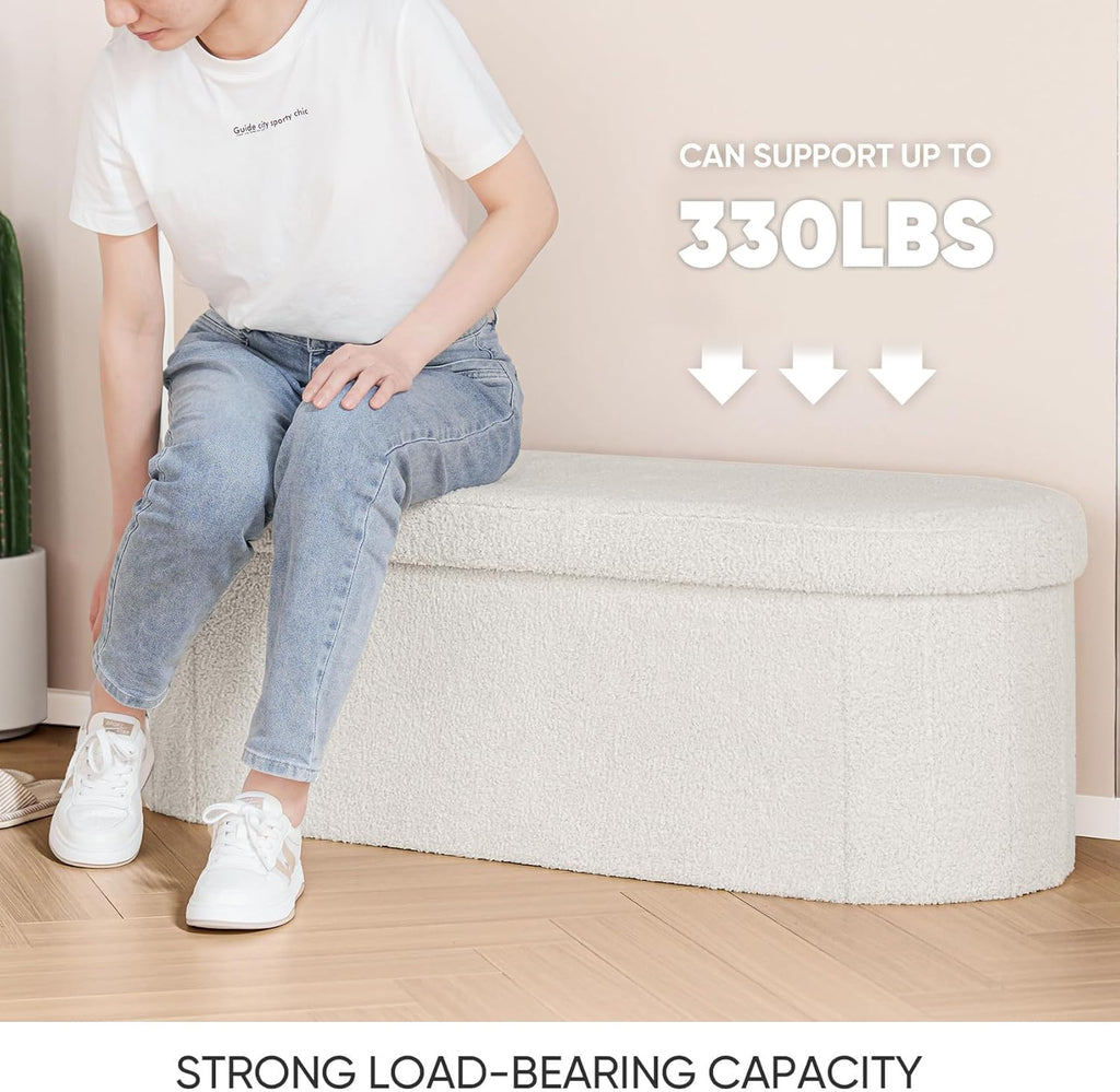 🟤✨ Foldable Storage Ottoman 🪑 Multifunctional Seat & Organizer 🏡💫
