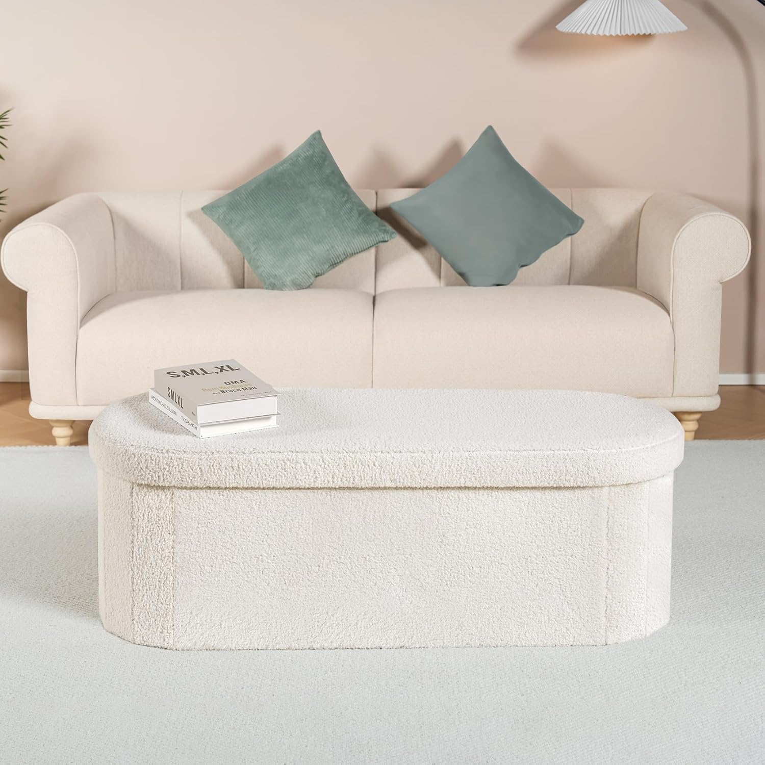 🟤✨ Foldable Storage Ottoman 🪑 Multifunctional Seat & Organizer 🏡💫