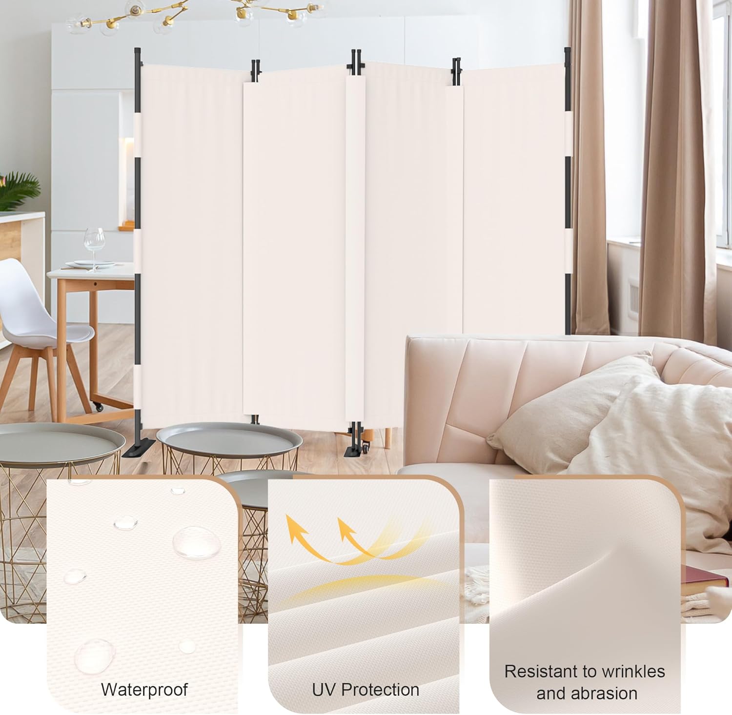 🪵✨ Folding Room Divider Screen 🌿 Privacy Partition Panel 🏡💫