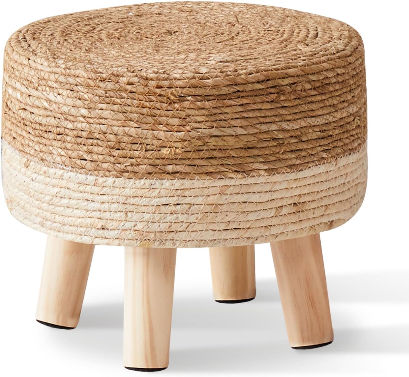 🌿✨ Natural Seagrass Ottoman 🪑 Cozy Footrest for Any Space 🌸🏡
