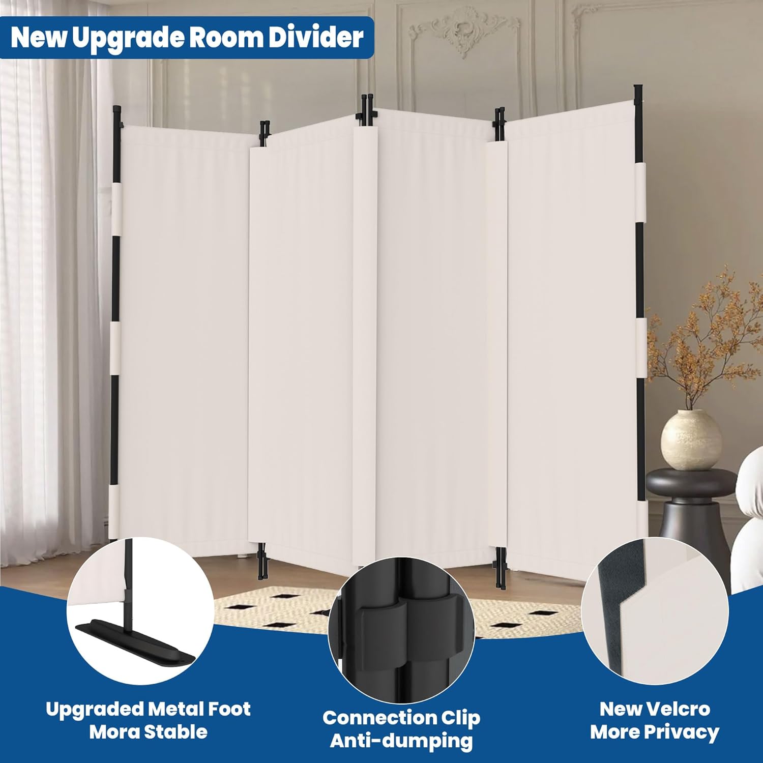 🪵✨ Folding Room Divider Screen 🌿 Privacy Partition Panel 🏡💫