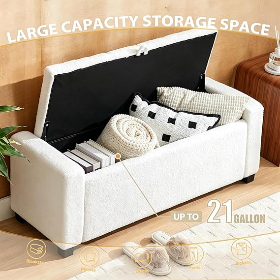 🪑 Round Storage Ottoman 🗄️ | Cozy Seat & Hidden Space 🌟 | Living Room Essential ✨