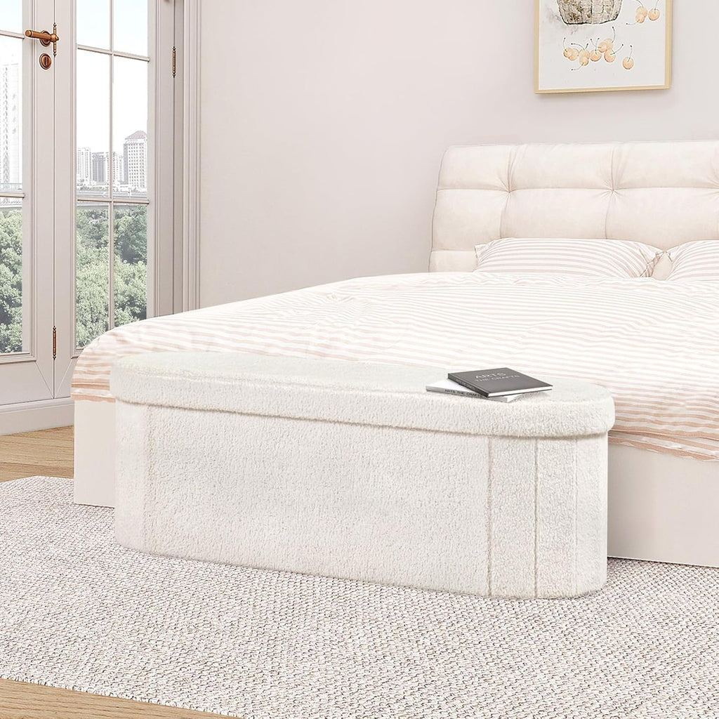 🟤✨ Foldable Storage Ottoman 🪑 Multifunctional Seat & Organizer 🏡💫