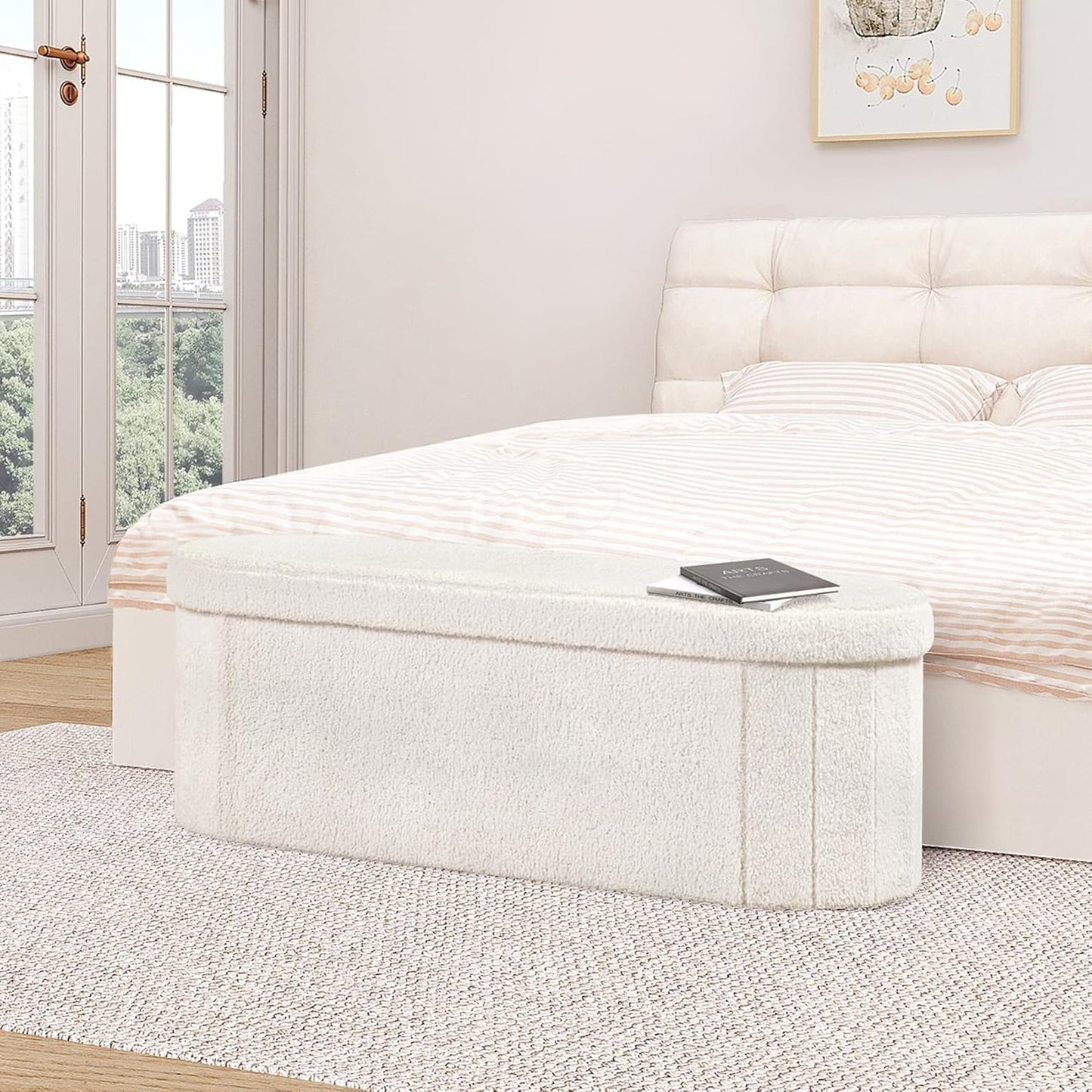 🟤✨ Foldable Storage Ottoman 🪑 Multifunctional Seat & Organizer 🏡💫