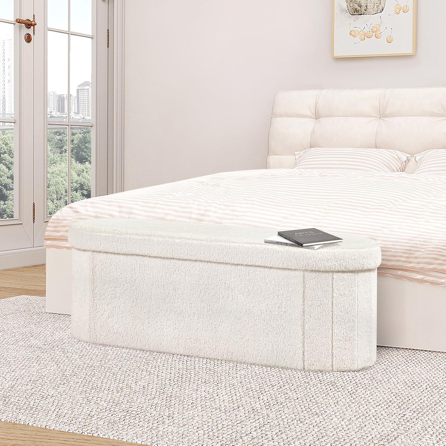 🟤✨ Foldable Storage Ottoman 🪑 Multifunctional Seat & Organizer 🏡💫