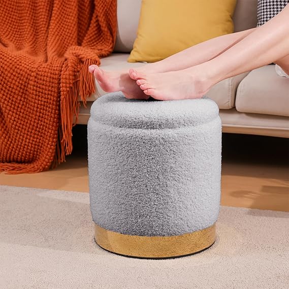 🛋️ Round Storage Ottoman 🗄️ | Cozy Foot Rest Seat 🌿 | Hidden Storage Cube ✨ | Modern Home Essential 🏡