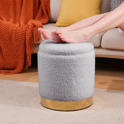 🛋️ Round Storage Ottoman 🗄️ | Cozy Foot Rest Seat 🌿 | Hidden Storage Cube ✨ | Modern Home Essential 🏡
