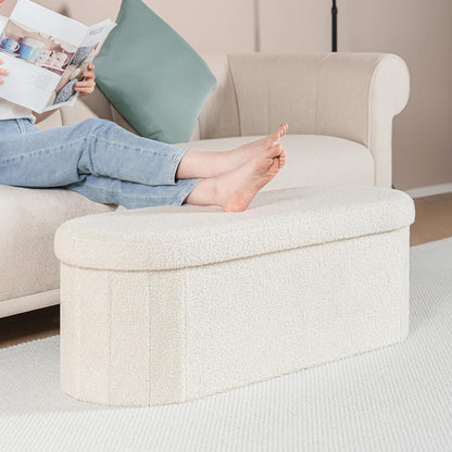 🟤✨ Foldable Storage Ottoman 🪑 Multifunctional Seat & Organizer 🏡💫
