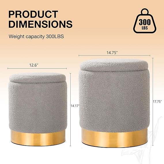 🛋️ Round Storage Ottoman 🗄️ | Cozy Foot Rest Seat 🌿 | Hidden Storage Cube ✨ | Modern Home Essential 🏡