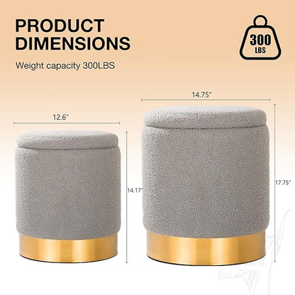 🛋️ Round Storage Ottoman 🗄️ | Cozy Foot Rest Seat 🌿 | Hidden Storage Cube ✨ | Modern Home Essential 🏡